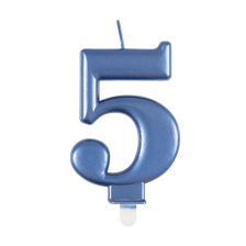 Candle Number 5 Blue