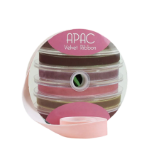 Ribbon Velvet Baby Pink 15mm
