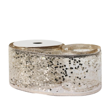 Ribbon Glitter Mesh 63mm Champagne