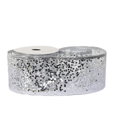 Ribbon Glitter Mesh 63cm Silver
