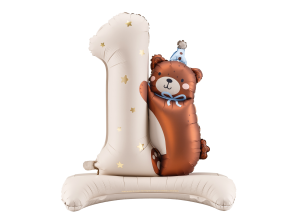 LARGE NUMBER 1 WITH BEAR