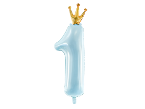 Large Number 1 Crown Sky Blue