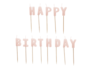 CANDLE HAPPY BIRTHDAY LIGHT PINK