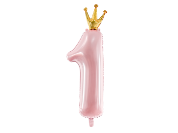 Large number 1 crown light pink