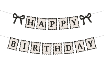 Banner happy birthday bows
