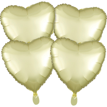 Standard heart satin luxe pastel yellow