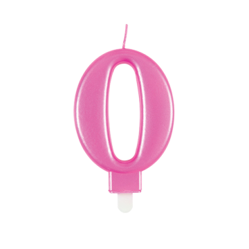 Candle number 0 met pink