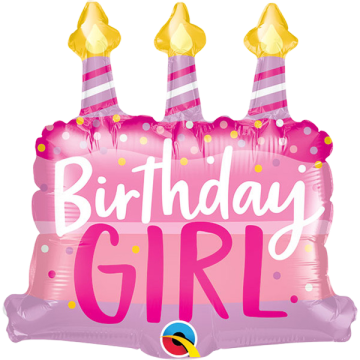 Minishape bday girl cake & candles