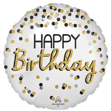 Jumbo black silver gld birthday