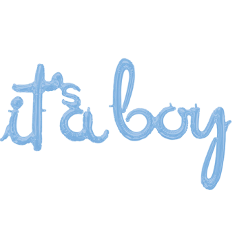 Script is's a boy pastel blue
