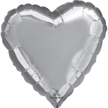 Jumbo heart metalic silver