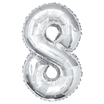 Large number 8 silver