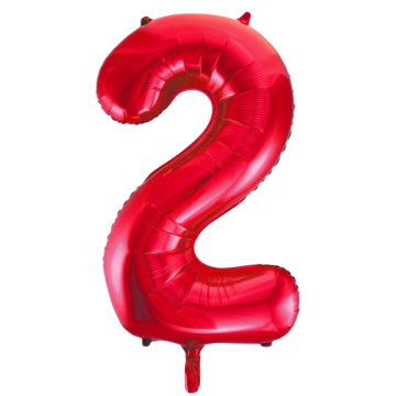 Large number 2 red