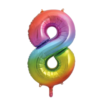 Large number 8 rainbow