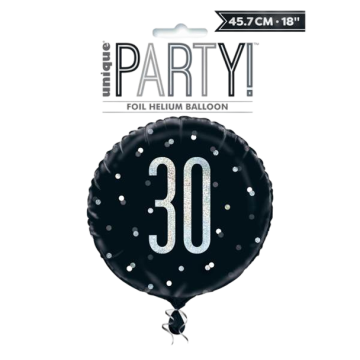 Standard number 30 glitz black & silver