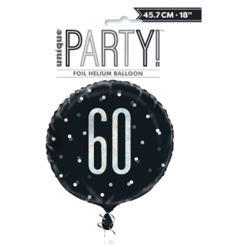 Standard number 60 glitz black & silver