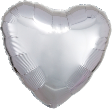 Standard heart metallic silver