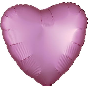 Standard heart silk lustre flamingo