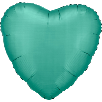 Standard heart silk lustre jade green