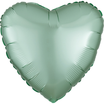 Standard heart silk lustre mint green