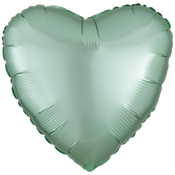 Standard heart silk lustre green