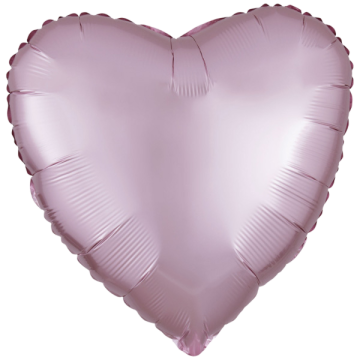 Standard silk lustre pastel pink heart