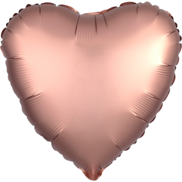 Standard heart silk lustre rose copper