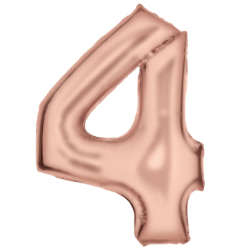 Large number 4 silk lustre rose gold