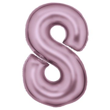 Large number 8 silk lustre pastel pink