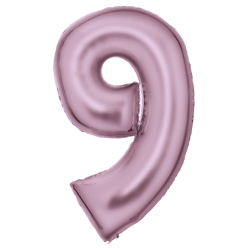Large number 9 silk lustre pastel pink