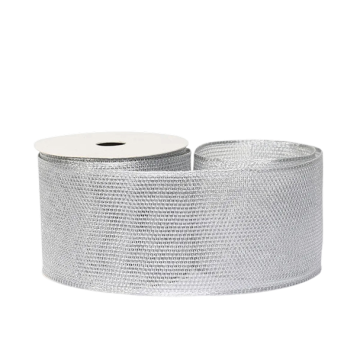 Ribbon mesh 63mm silver edge