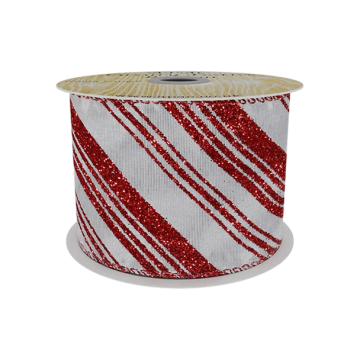 Ribbon white satin diagonal stripes