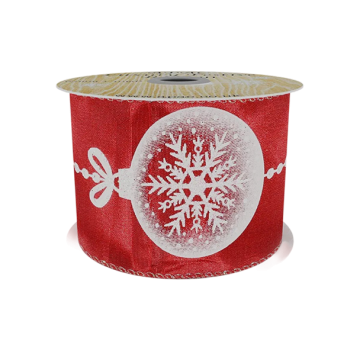 Ribbon red satin snowflake