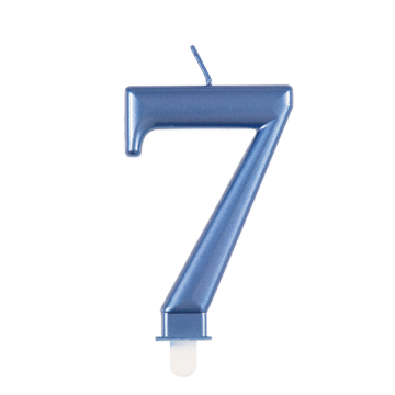 Candle number 7 blue
