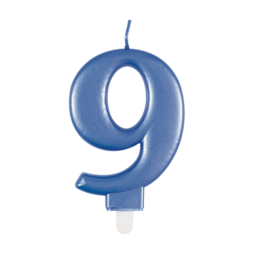 Candle number 9 blue