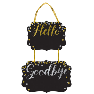 Chalkboard mdf sign hello & goodbye