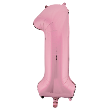 Large number 1 lovely pink