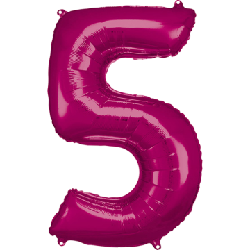 Large number 5 pink