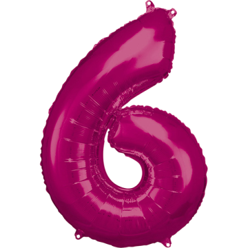 Large number 6 pink