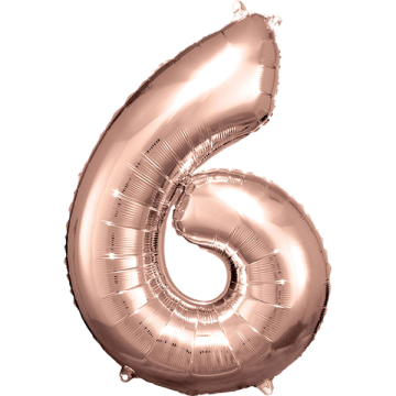 Large number 6 rose gold