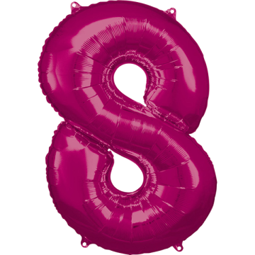 Large number 8 pink amscan