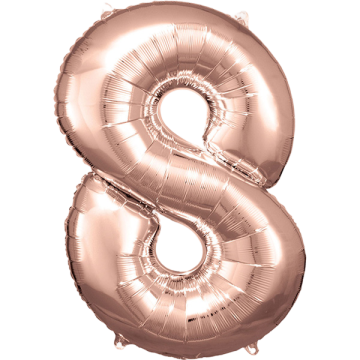 Large number 8 rose gold amscan