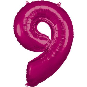 Large number 9 pink