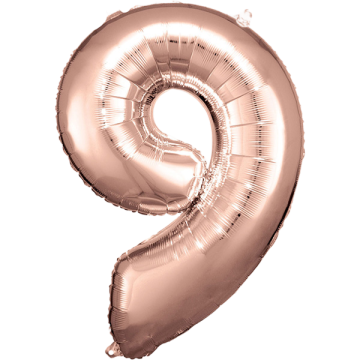 Large number 9 rose gold amscan