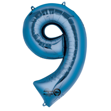Large number 9 sapphire blue