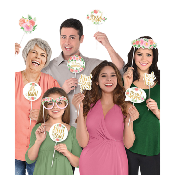 Photo booth kit floral baby paper