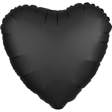 Standard heart satin luxe onyx