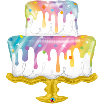 Supershape rainbow drip cake shape