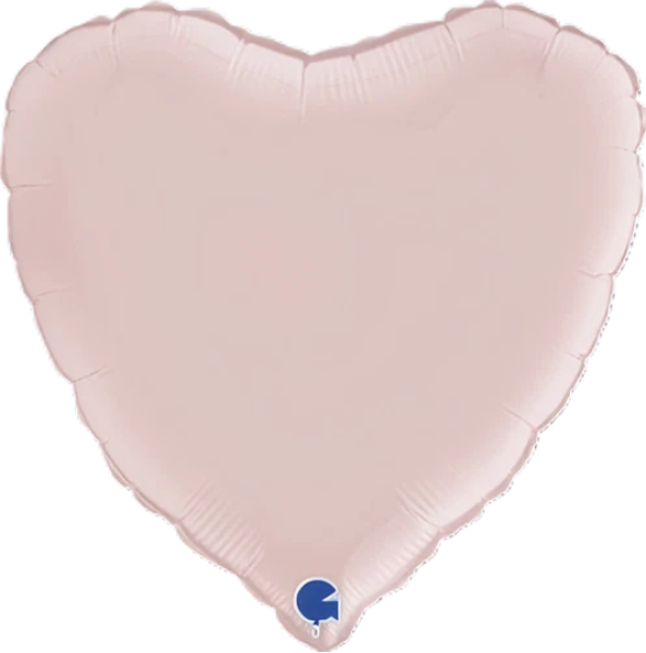 STANDARD HEART SATIN PASTEL PINK