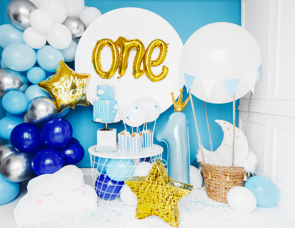 Large standing number 1 light blue